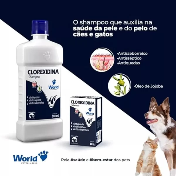 Azul Pet Chlorhexidine Shampoo – Kit with 2 Bottles (500ml Each) - Imagem 2